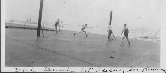"Deck Tennis at Anchor in Panama," Ca. 1928-30 (Source: Barnes)